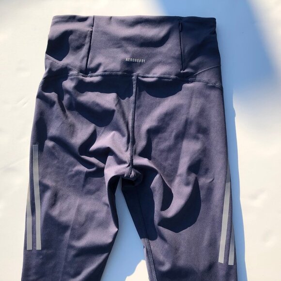 Adidas Running Primegreen Hi Waisted 7/8 Leggings Aeroready Blue + Gray Sz S NWT - Picture 7 of 14